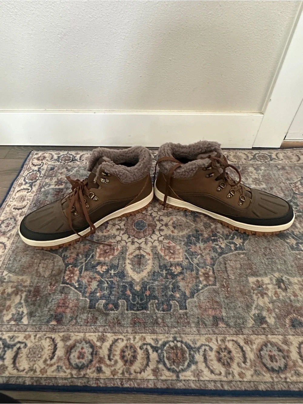 Weatherproof Men's Brown/Tan Lace-Up Insulated Snow Boots